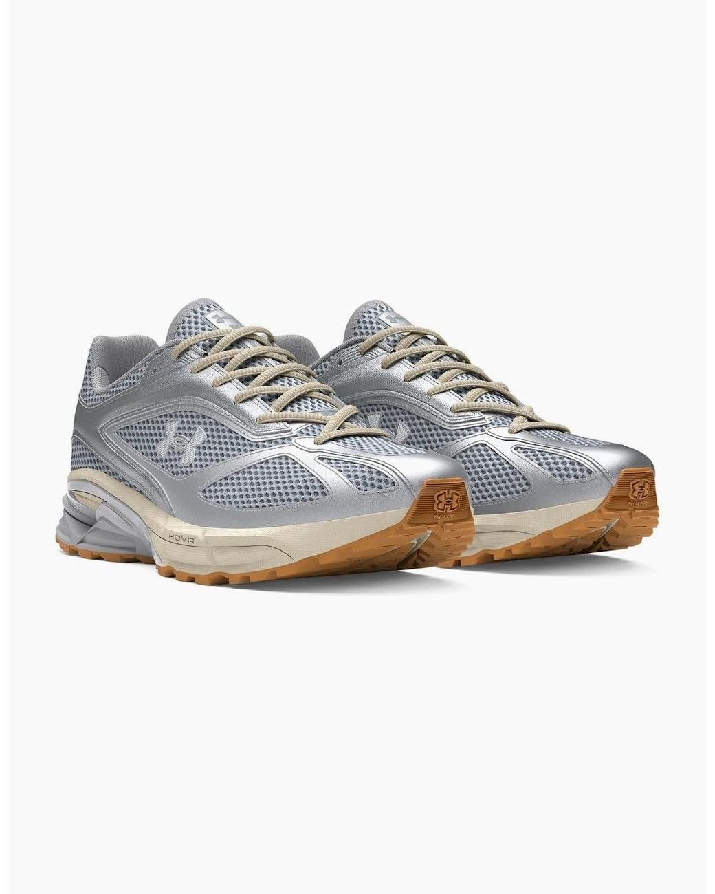 Under Armour Gray Hovr Road Running Round Toe Shoes for men