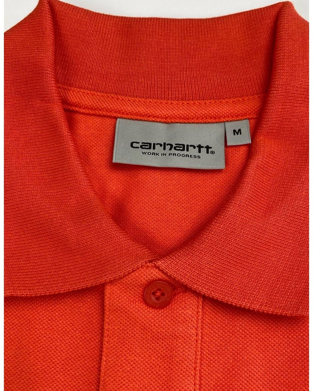 Carhartt Red Coral Script Polo Shirt for men