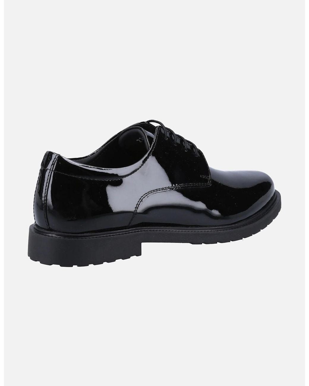 Hush Puppies Black Verity Slip On Leather Patent Brogues Shoes
