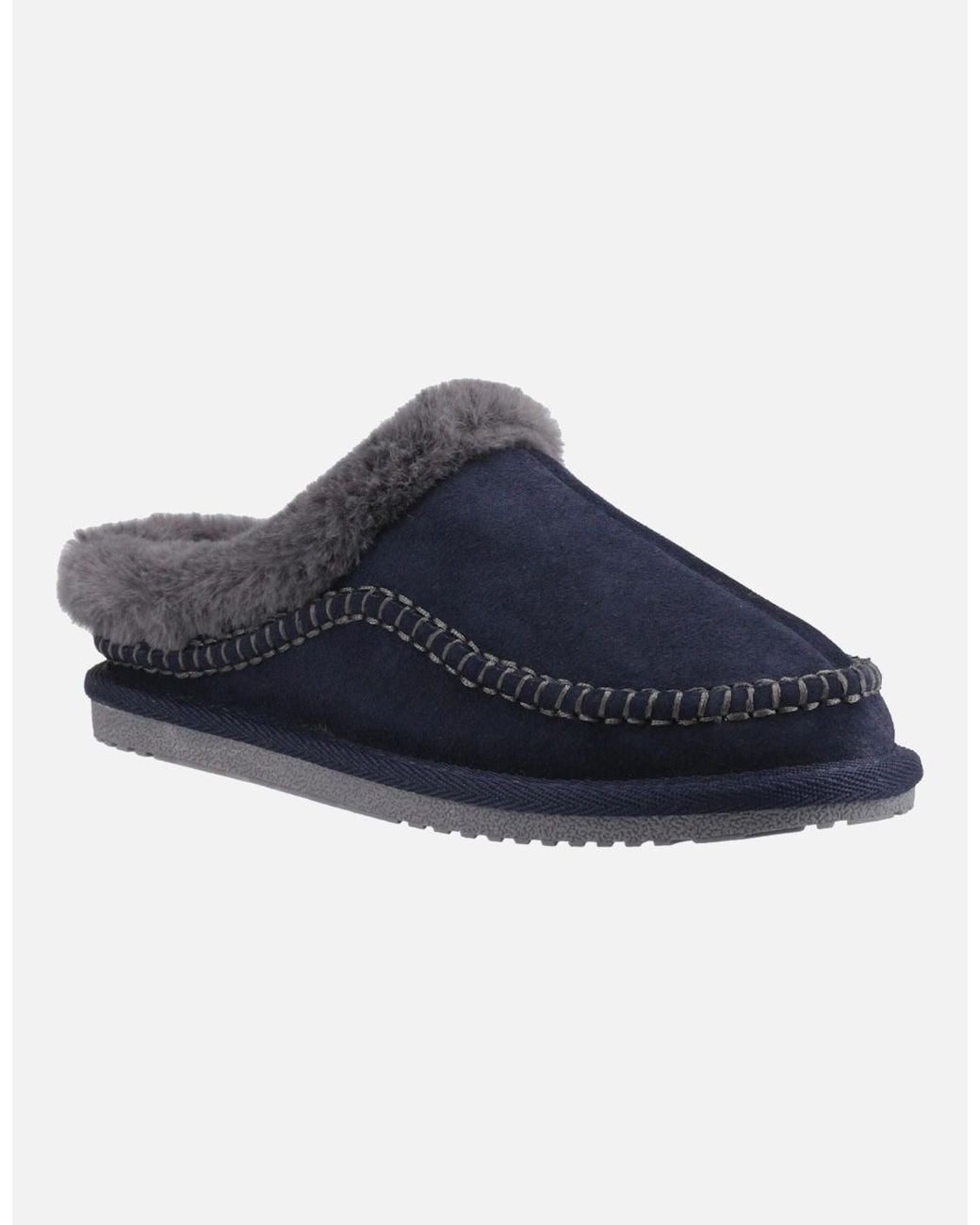 Hush Puppies Blue Anika Suede Slippers