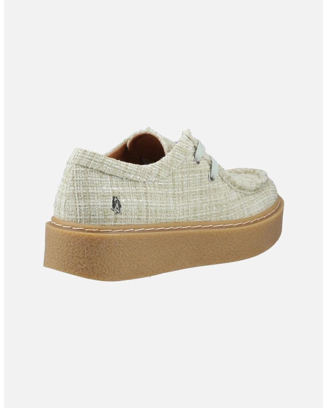 Hush Puppies White Bridie Textile Mocc Toe Shoes