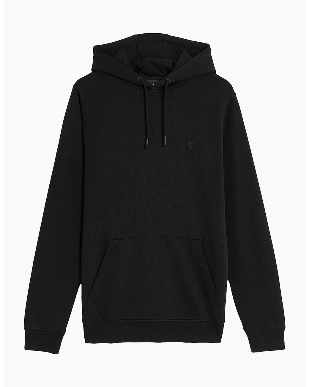 Lyle & Scott Black Lyle & Scott Tonal Superfine Overhead Hoodie for men
