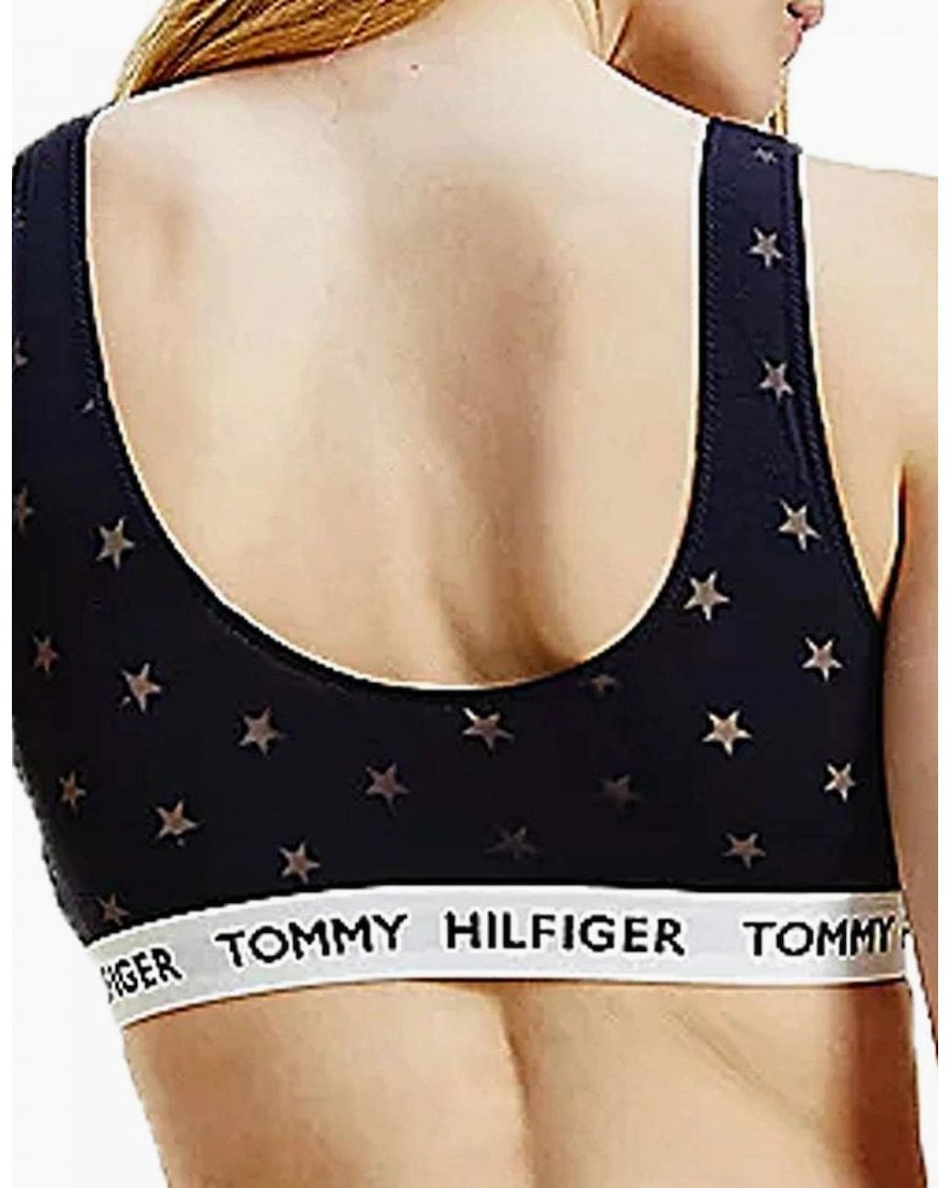 Tommy Hilfiger Blue Stretch Modal Burnout Bralette, Desert Sky