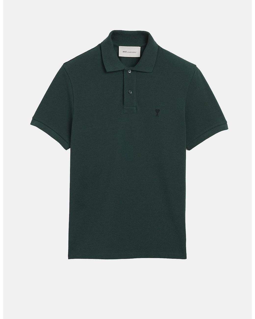 AMI Green Adc Piquet Polo Shirt for men