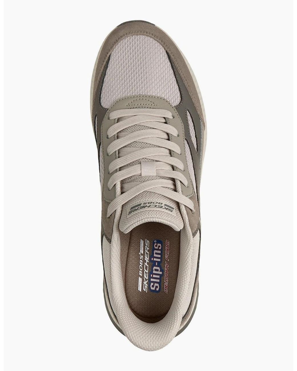 Skechers Gray Bobs Squad 4 Core Look Taupe/Multi Pu/Mesh Trainers for men