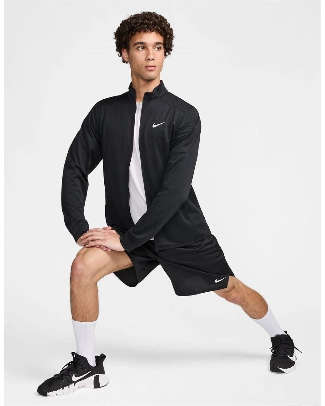 Nike Blue Mock Neck Ribbed Cuff Performance Jacket for men