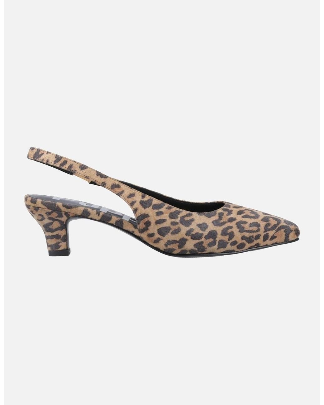 Hush Puppies Brown Nahla Leather Leopard Pointy Slingback Heels