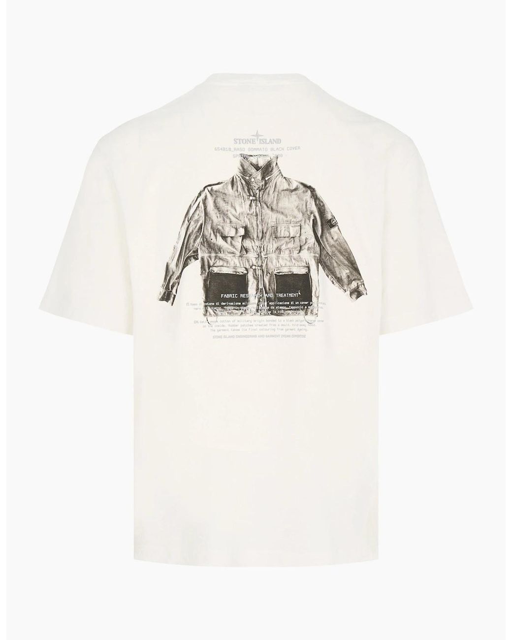 Stone Island White Branded 2100033 T-Shirt Cream for men