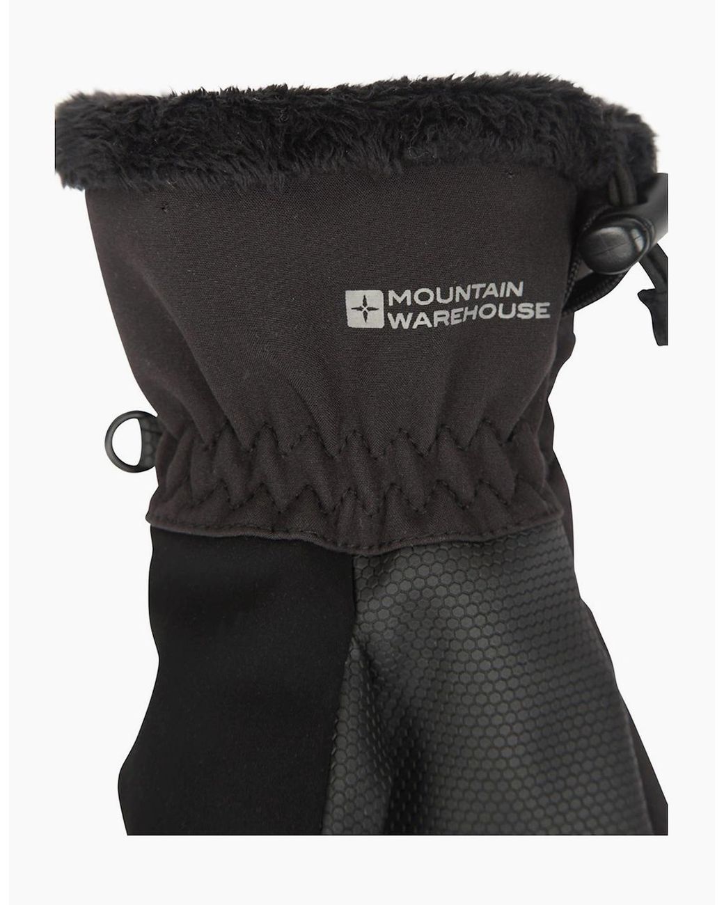 Mountain Warehouse Black Ladies Escalade Waterproof Softshell Ski Gloves