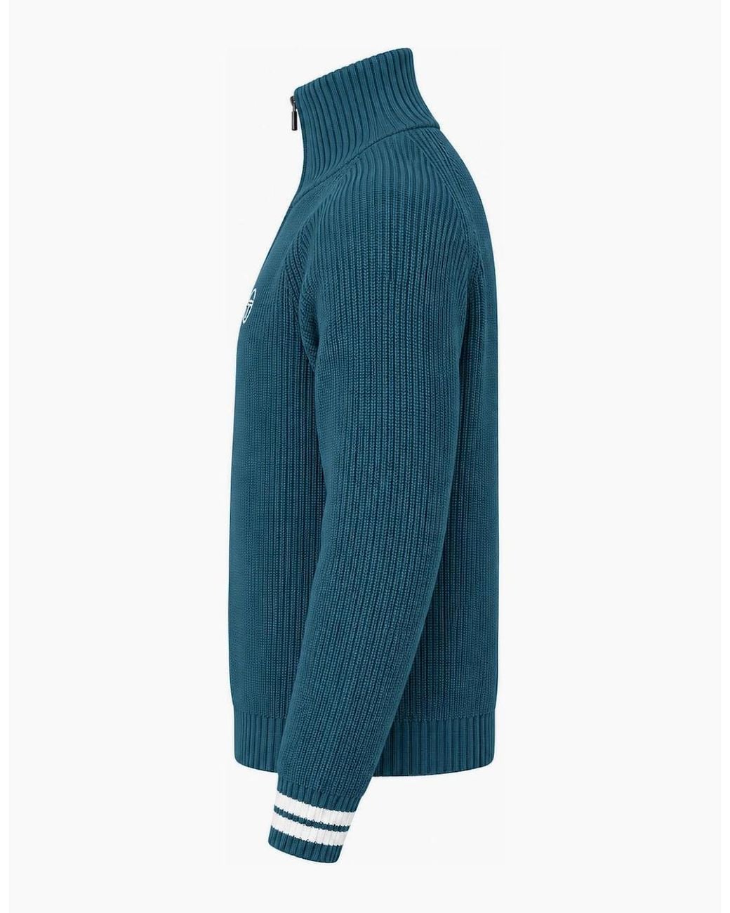 Sergio Tacchini Blue Toledo 1/4 Zip Knitted Jumper Deep/Gardenia for men