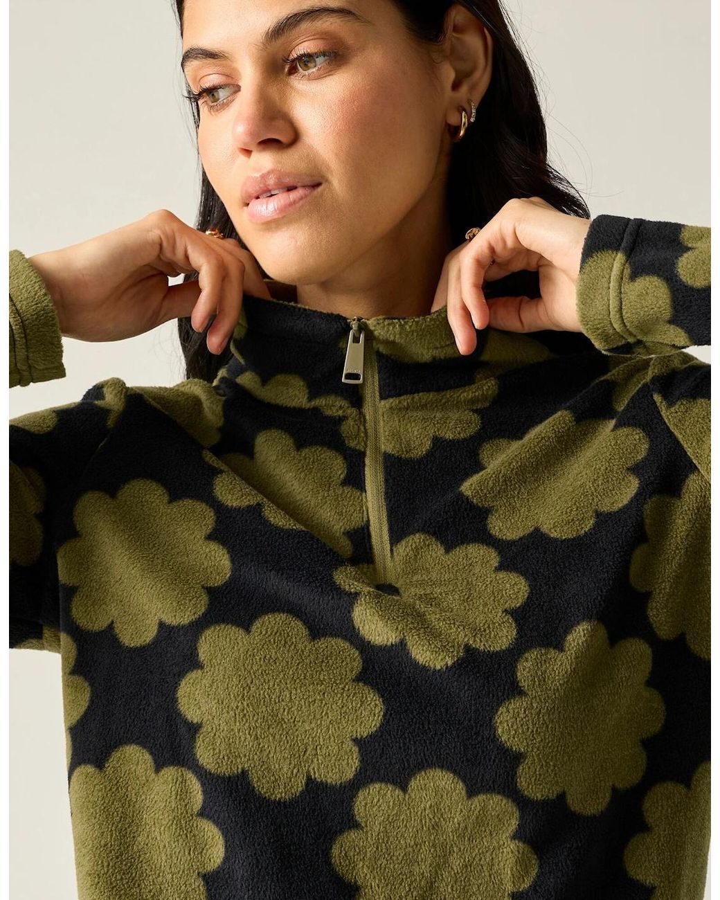 Regatta Green Ladies Orla Kiely Sun Daisy Half Zip Fleece