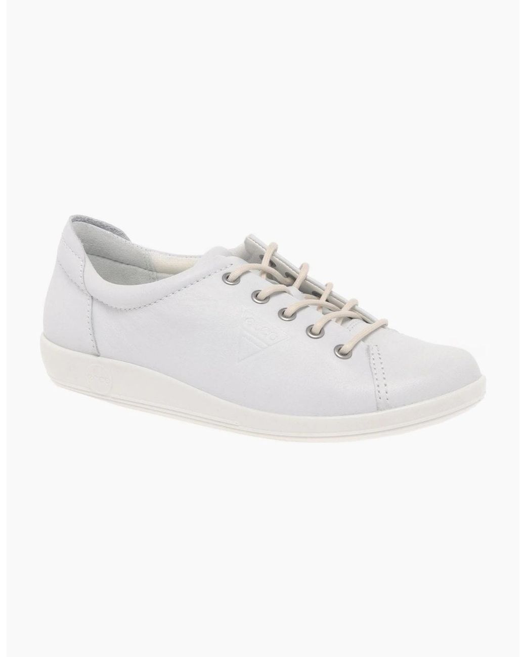 Ecco White Soft 2 Lace Casual Shoes