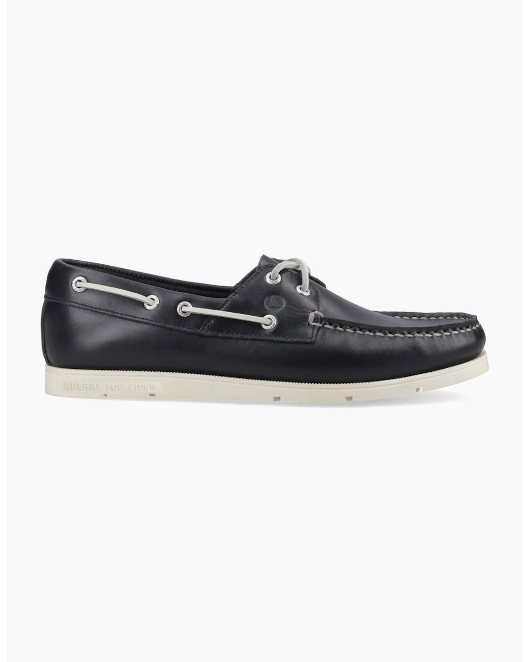 Sperry Top-Sider Black Sperry Oakland 2 Eye Boat Leather Boat Shoes for men
