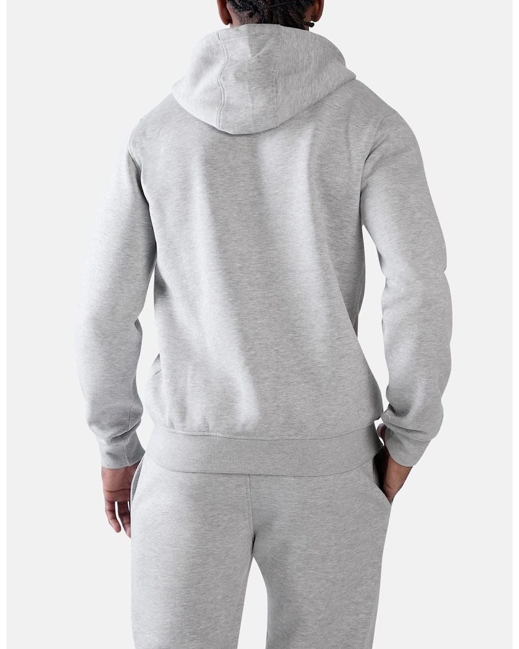 Reebok Gray Id 2-Col Logo Hoodie Cotton Hooded Sweatshirt for men