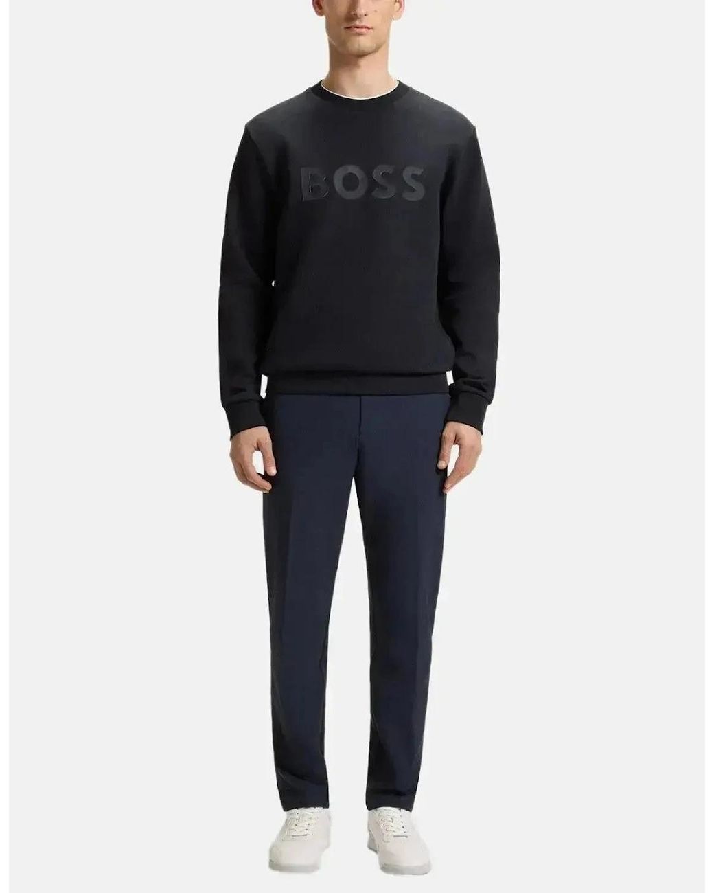 Boss Blue Boss Salbo Sandwich Logo Sweatshirt Dark for men
