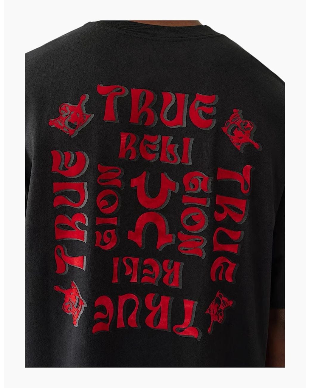 True Religion Red 109297 Oversized T Shirts for men