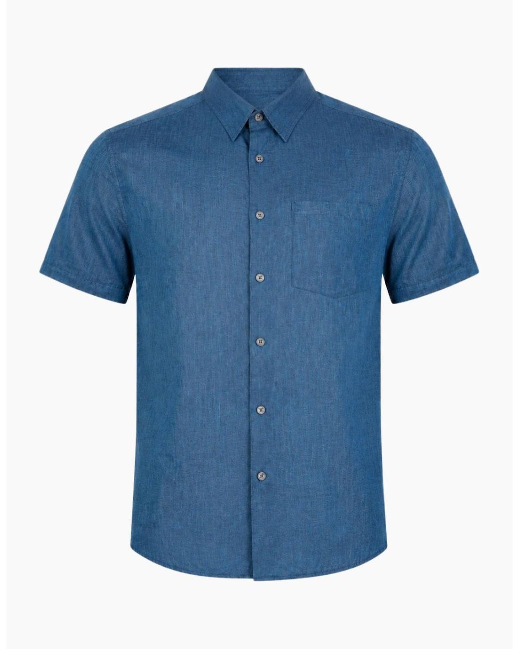 Ted Baker Blue Palomas Linen Shirt for men