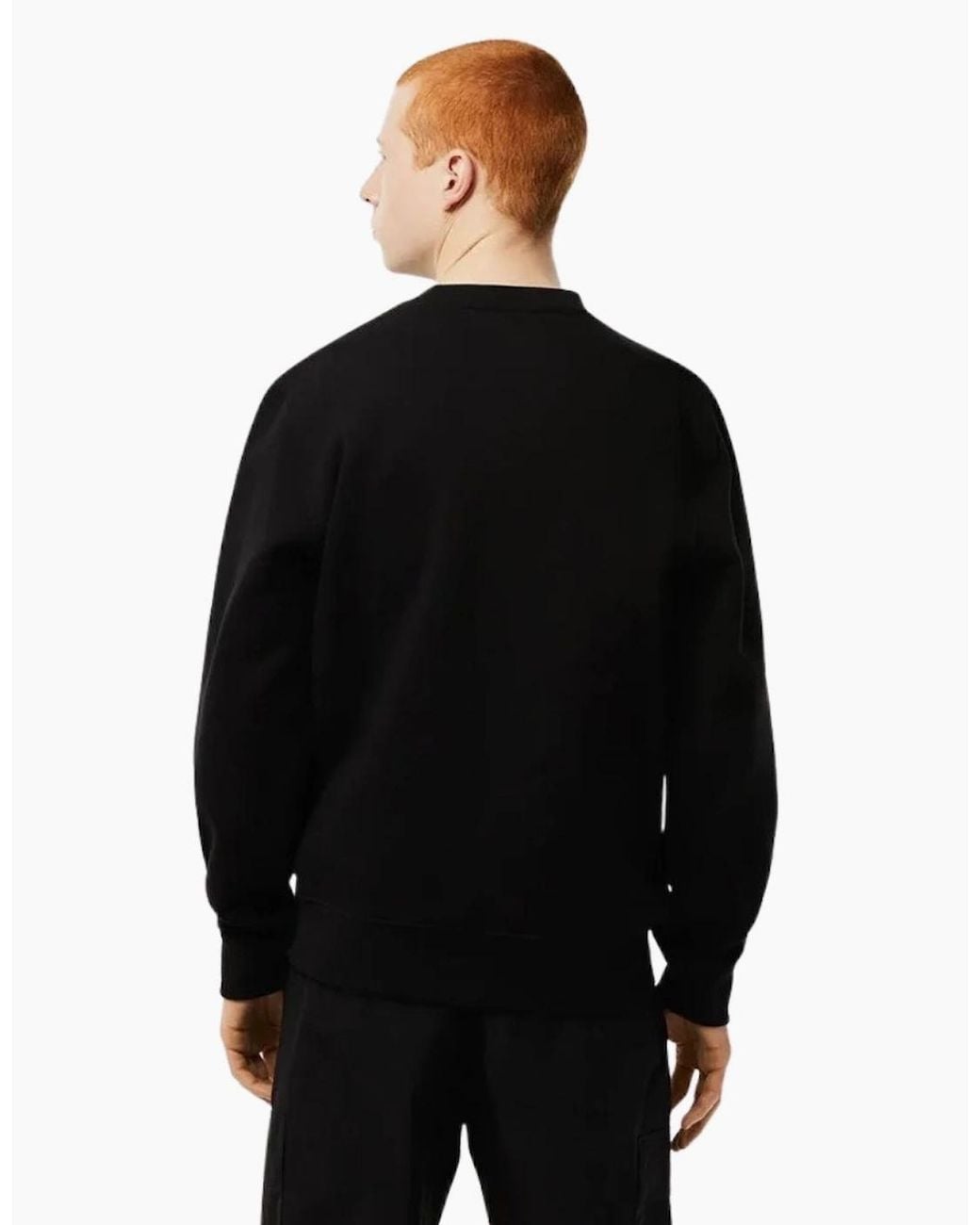 Lacoste Black Branded Tape Crewneck Jumper for men