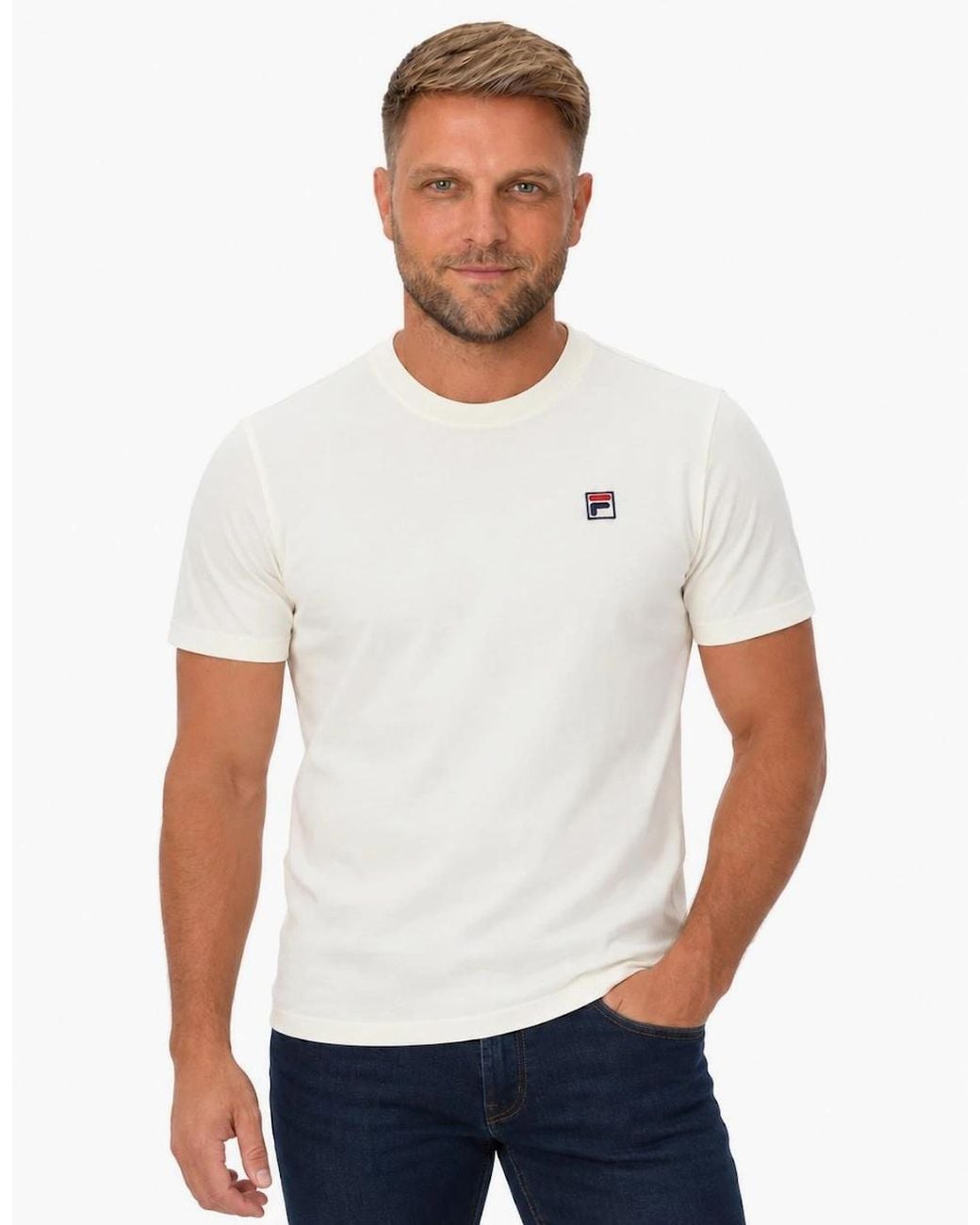 Fila White Sunny Essential T-Shirt Gardenia for men