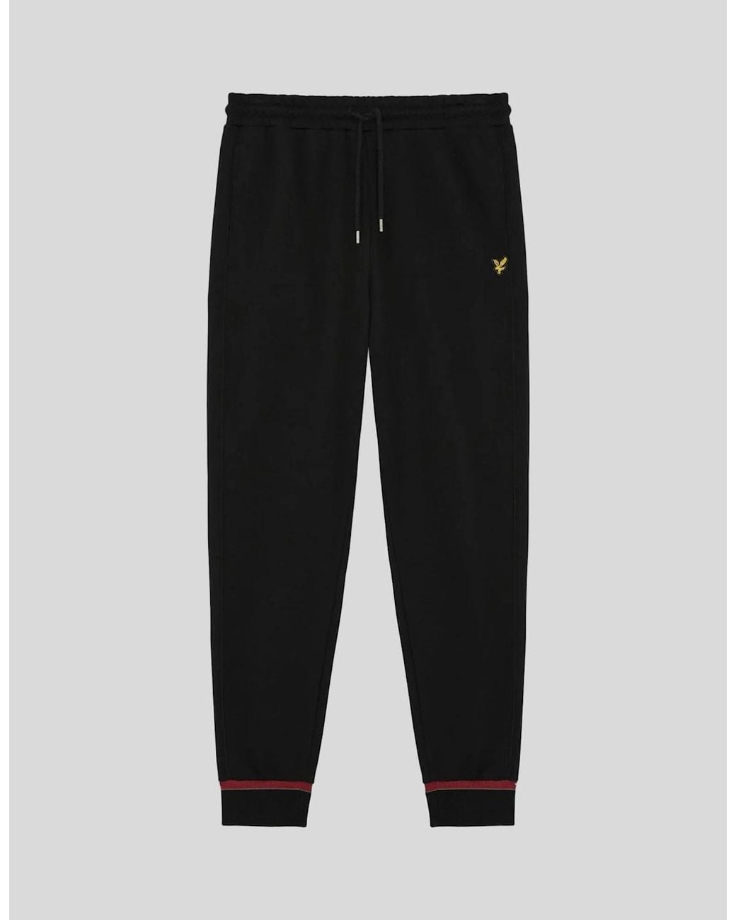 Lyle & Scott Black Cotton Tipped Track Pants for men