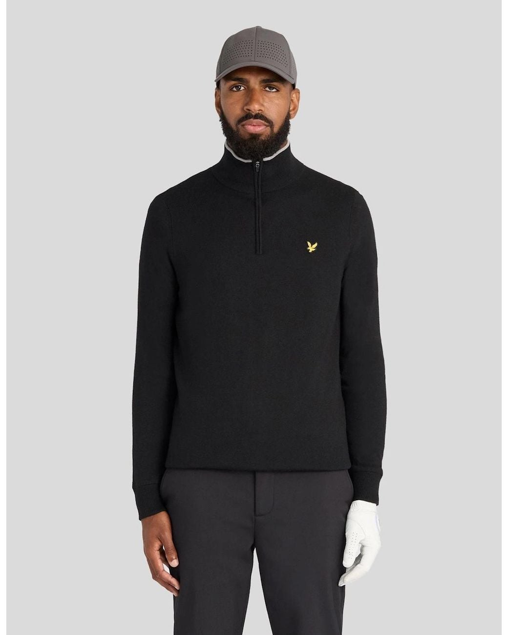 Lyle & Scott Black Windbreaker 1/4 Zip Jumper for men