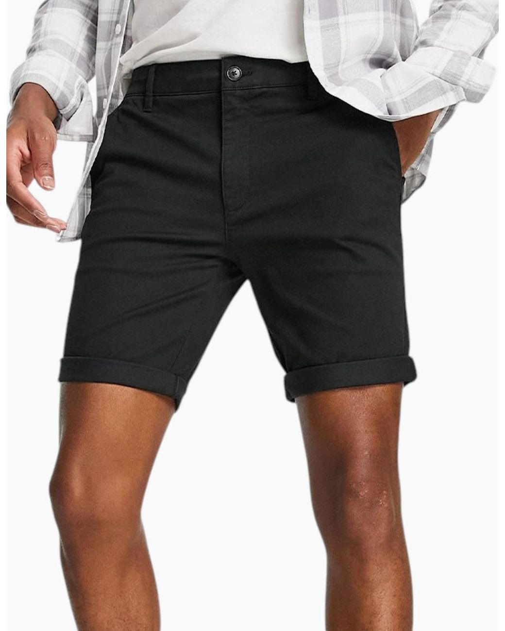 Topman Black Slim Chino Shorts 2Pack Bottom for men
