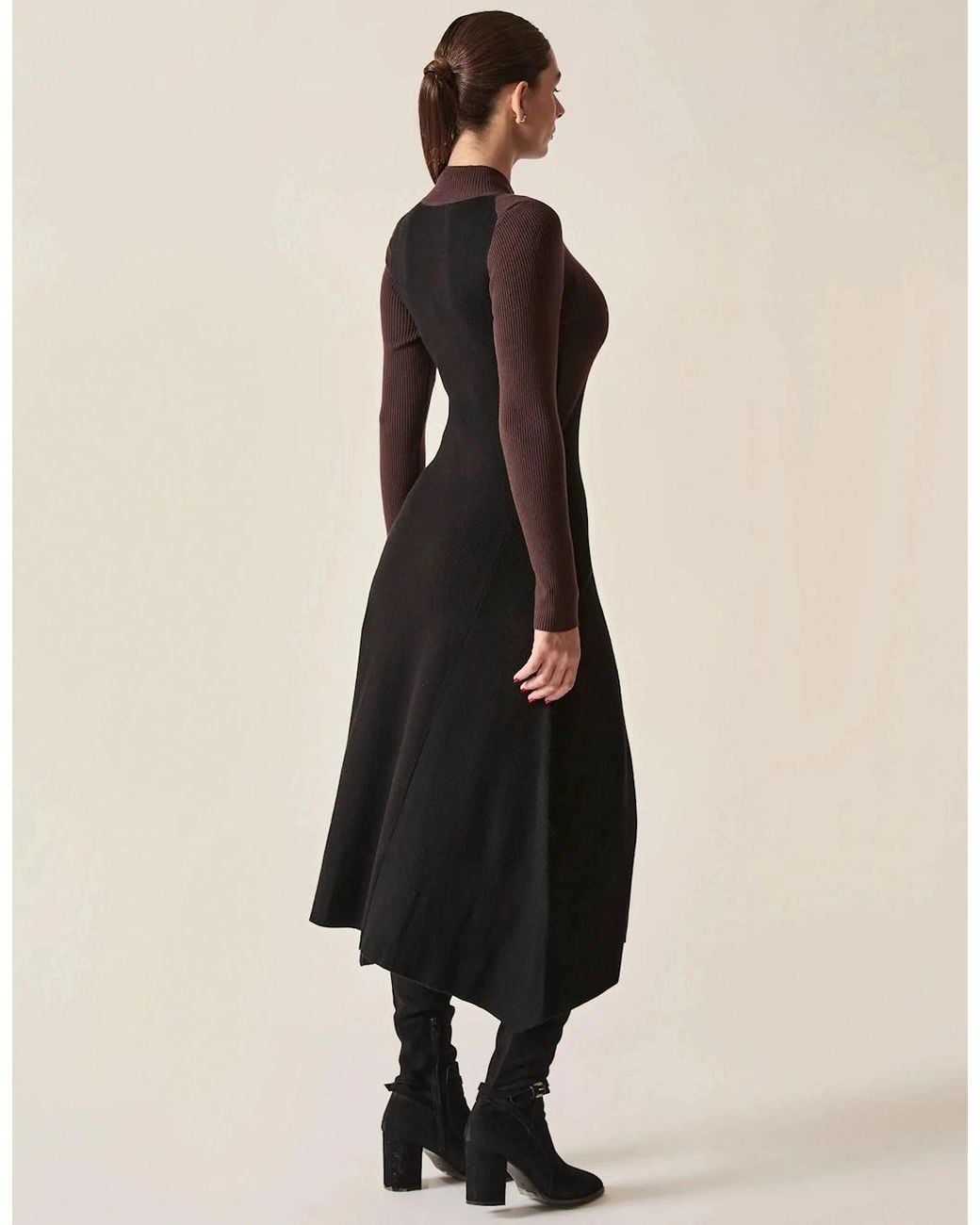 James Lakeland Black Colour-Block Knit Dress