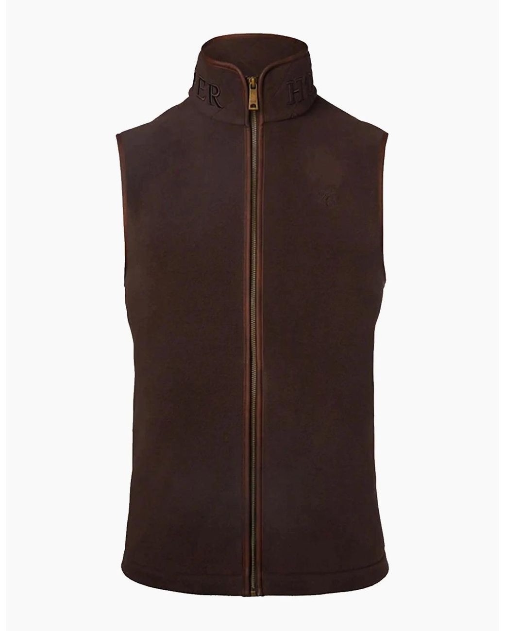 Holland Cooper Brown Country Fleece Gilet Chocolate for men