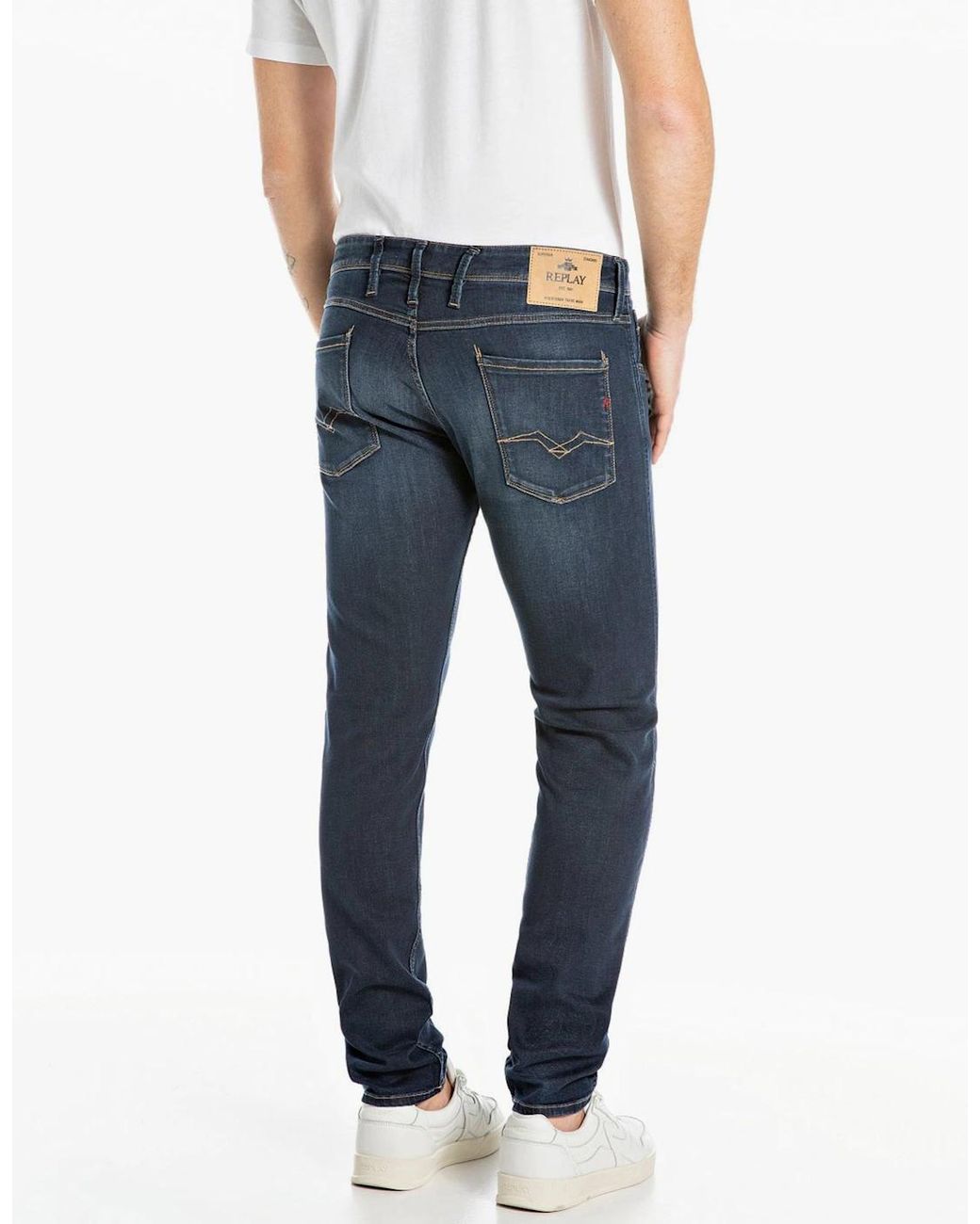 Replay Blue Anbass Slim Fit Jean Power Stretch 10Oz Denim Jean for men