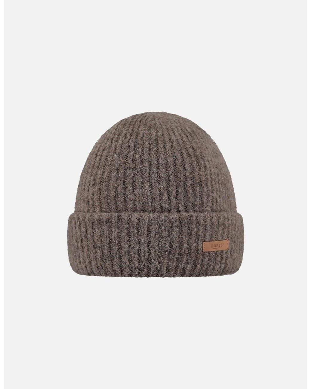 Barts Brown Witzia Stretchy Ribbed Knit Knitted Beanie Hat