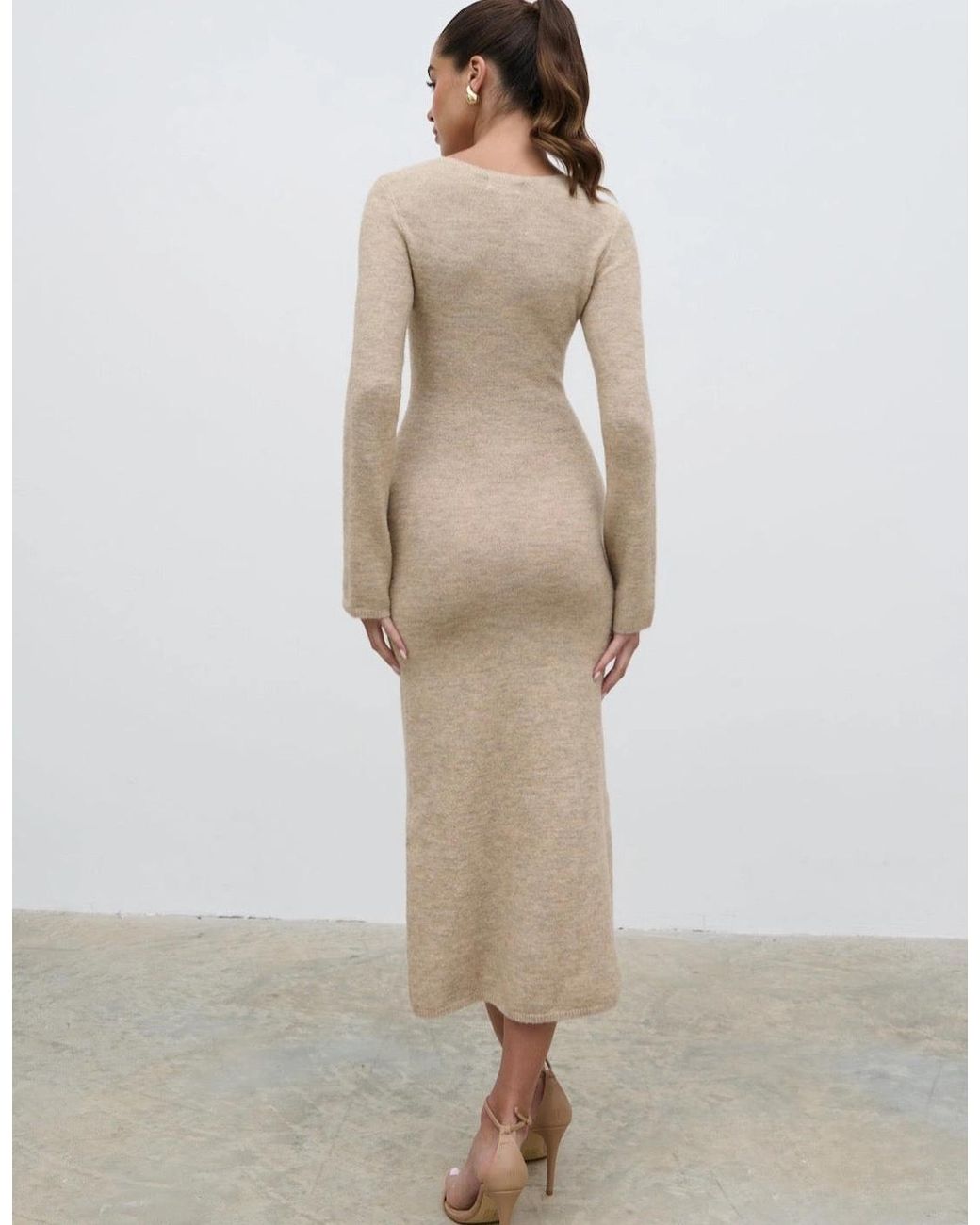 Pretty Lavish White Clara Scoop Neck Knit Dress