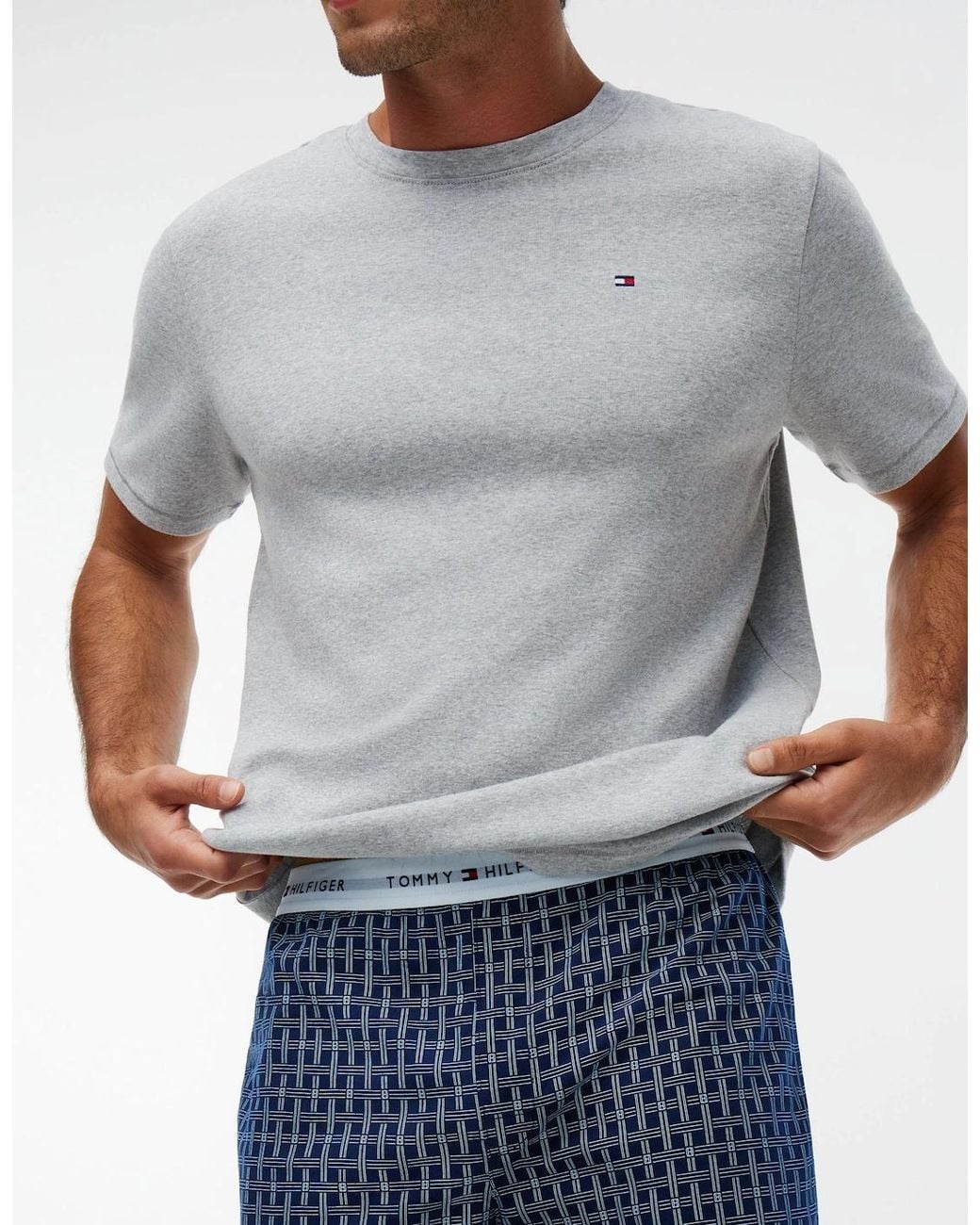 Tommy Hilfiger Blue Short Jersey Print Pyjama Set for men