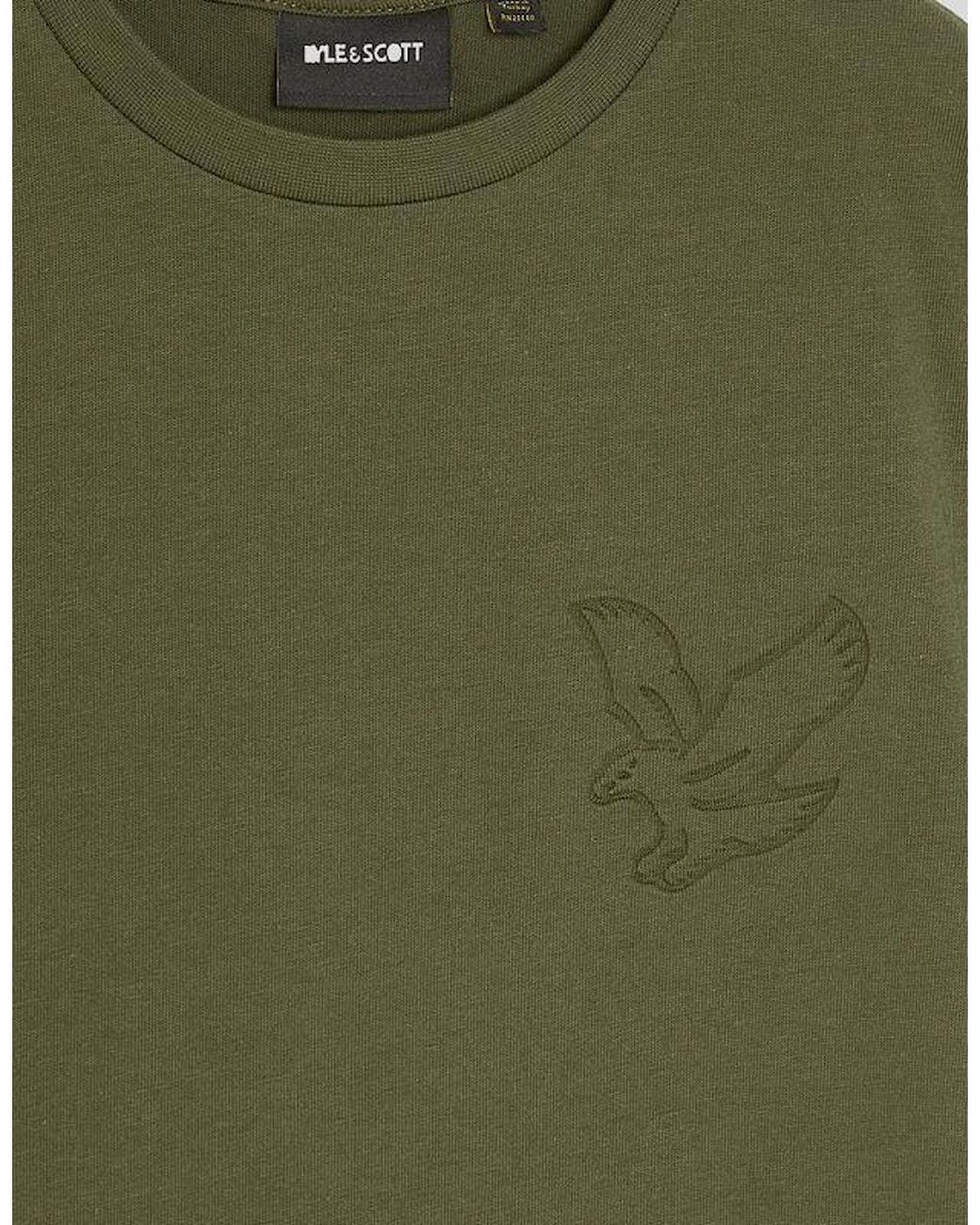 Lyle & Scott Green Embossed Eagle T-Shirt for men