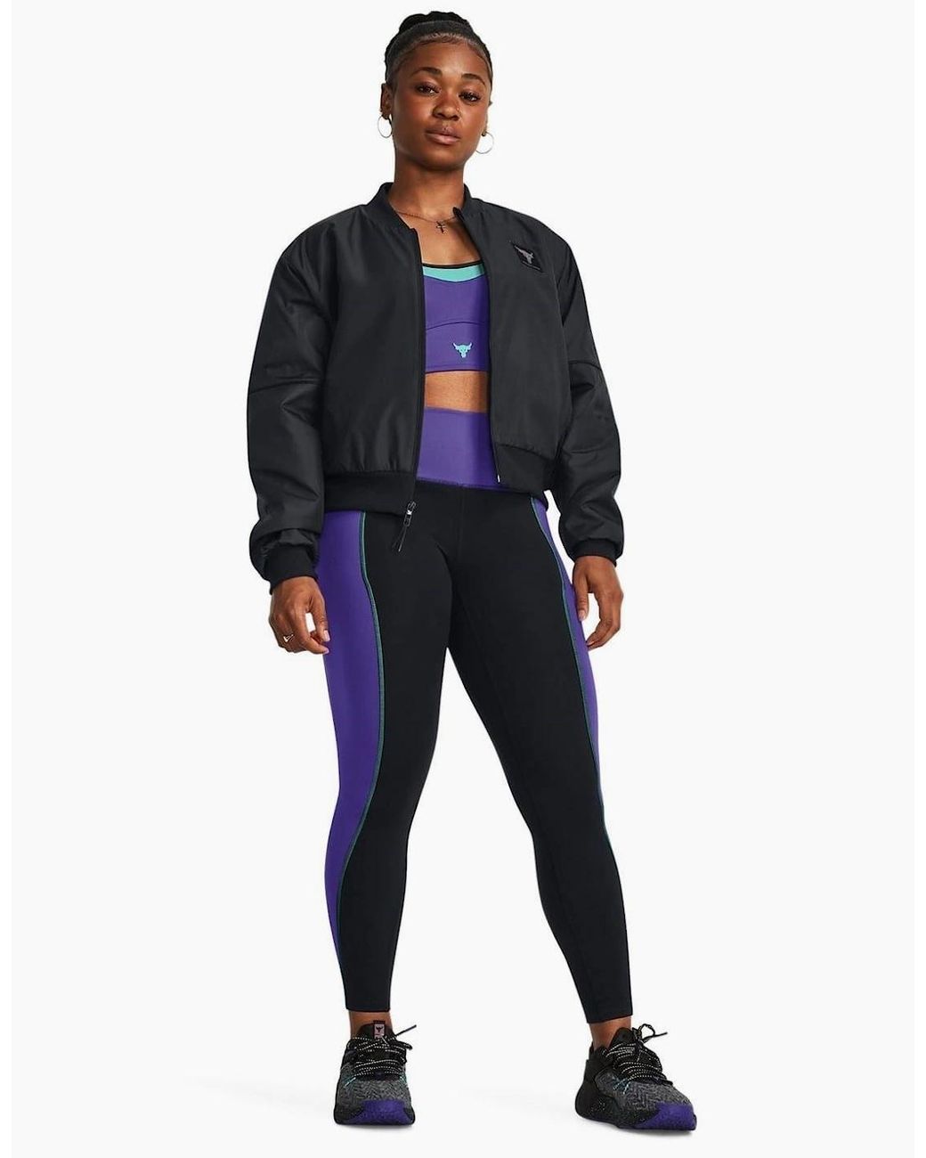 Under Armour Blue Short Collared Neck Relaxed Fit Bomber Jacket