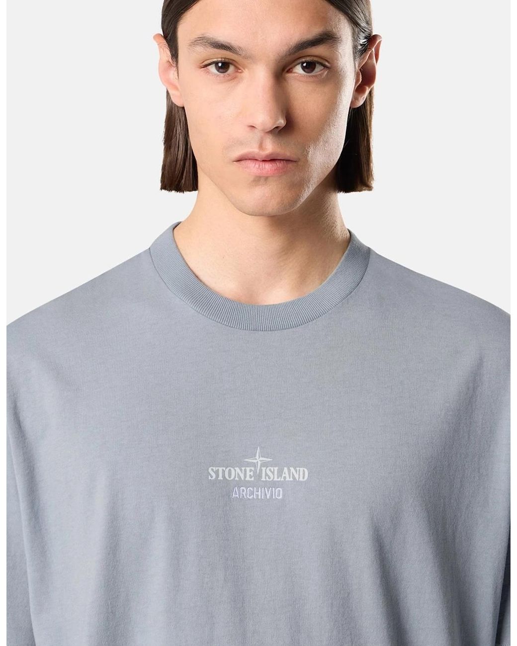 Stone Island Blue Branded 2100033 T-Shirt for men