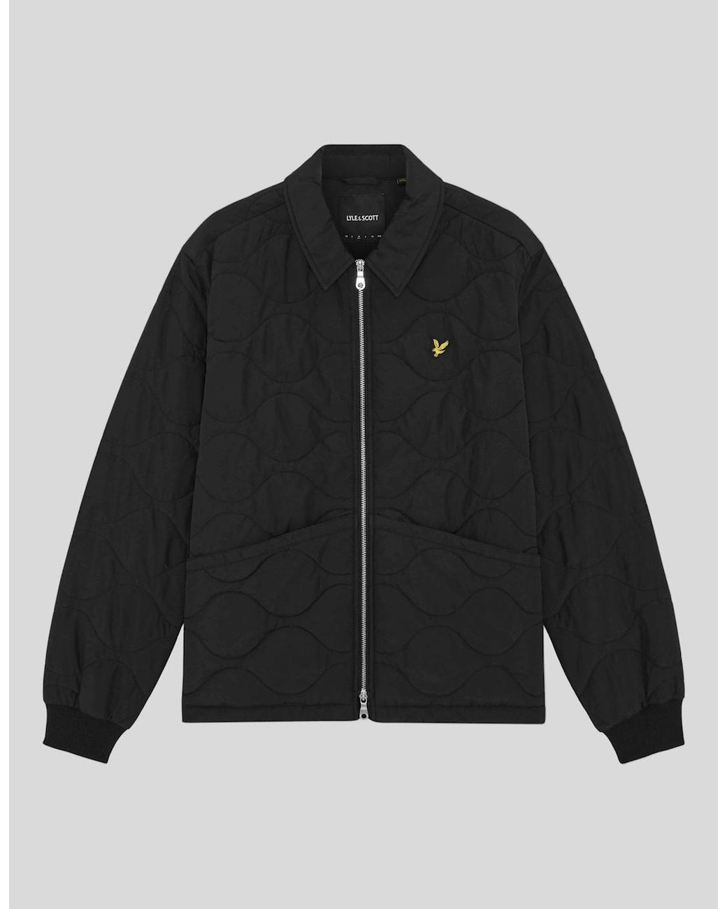 Lyle & Scott Gray Quilted Ripstop Jacket for men