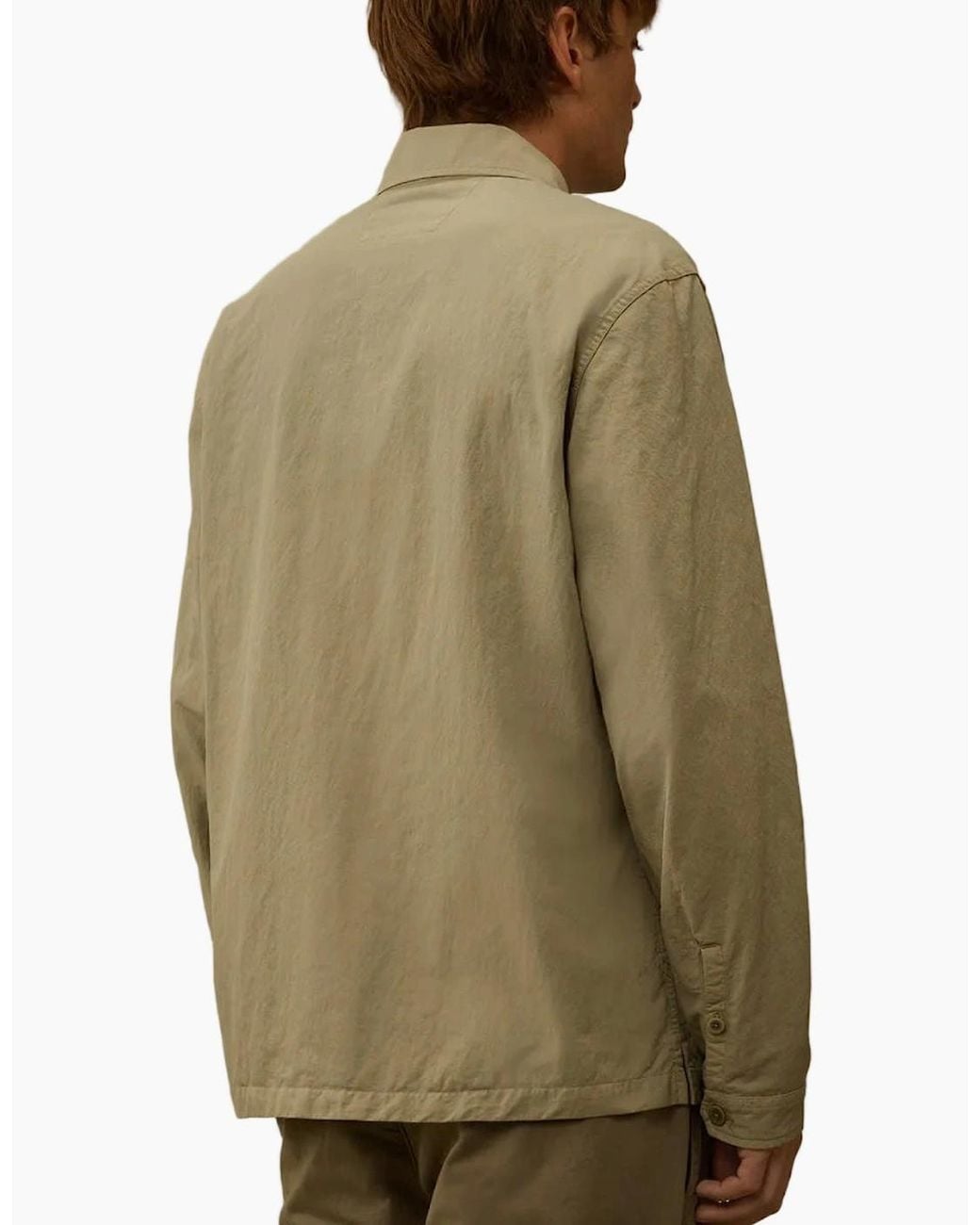 C P Company Green Diagonal Flatt Nylon Lens Overshirt for men