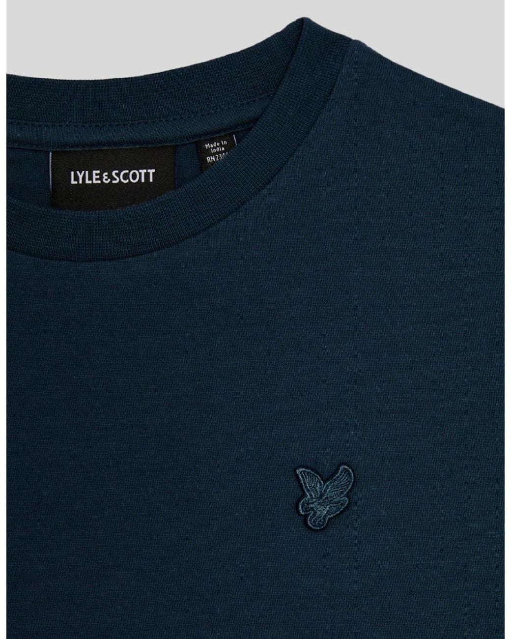 Lyle & Scott Blue Linen T-Shirt for men