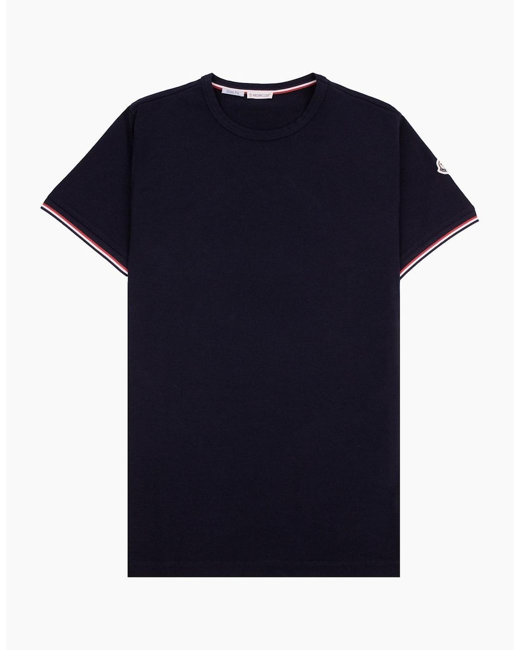 Moncler Blue Tricolour-Trimmed Cotton T-Shirt 778 for men