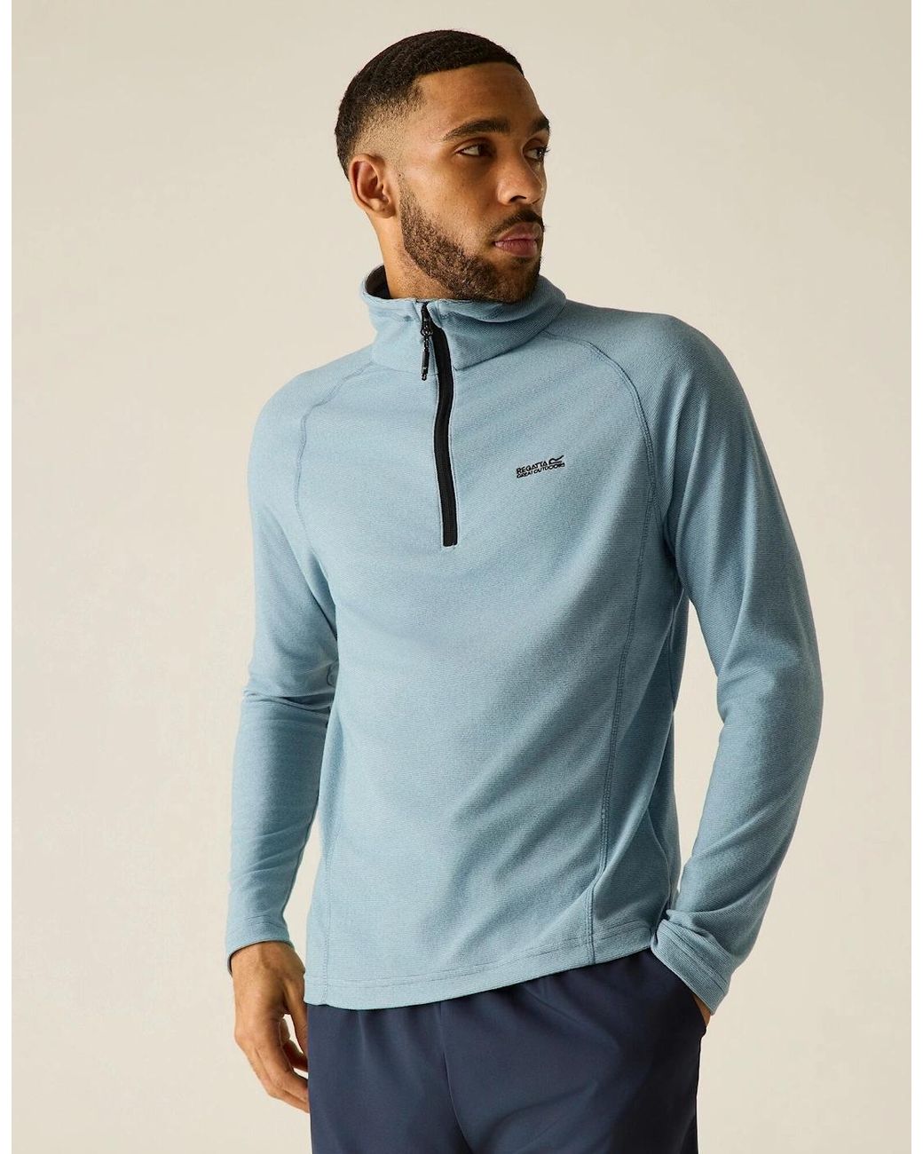 Regatta Blue Great Outdoors Montes Funnel Neck Fleece Jumper for men