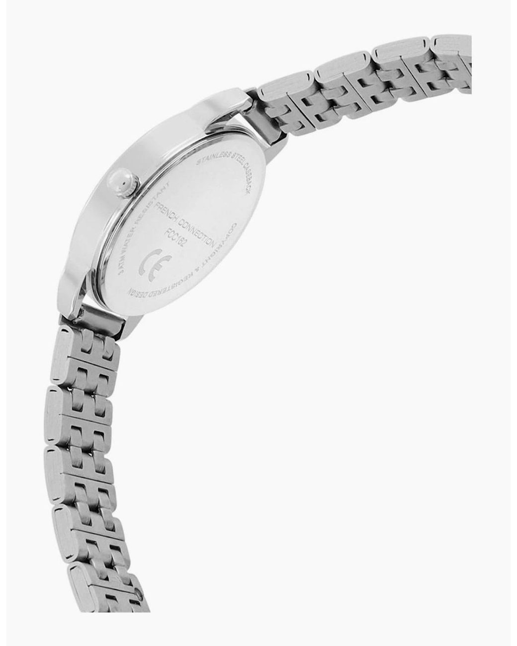 French Connection Gray Connection Case Round Shape Strap Quartz Watch