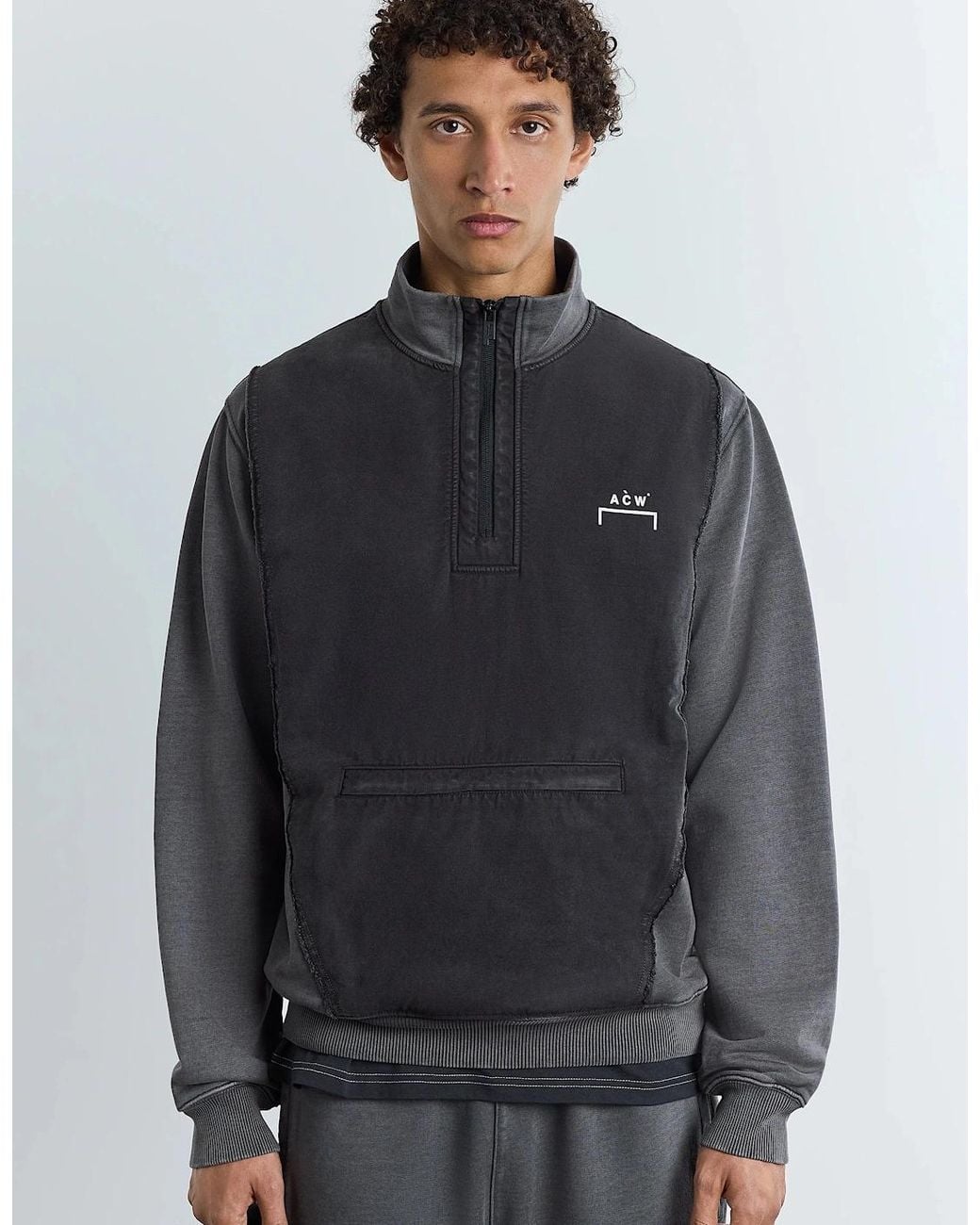 A_COLD_WALL* Black Leigh 1/4 Zip Sweatshirt for men