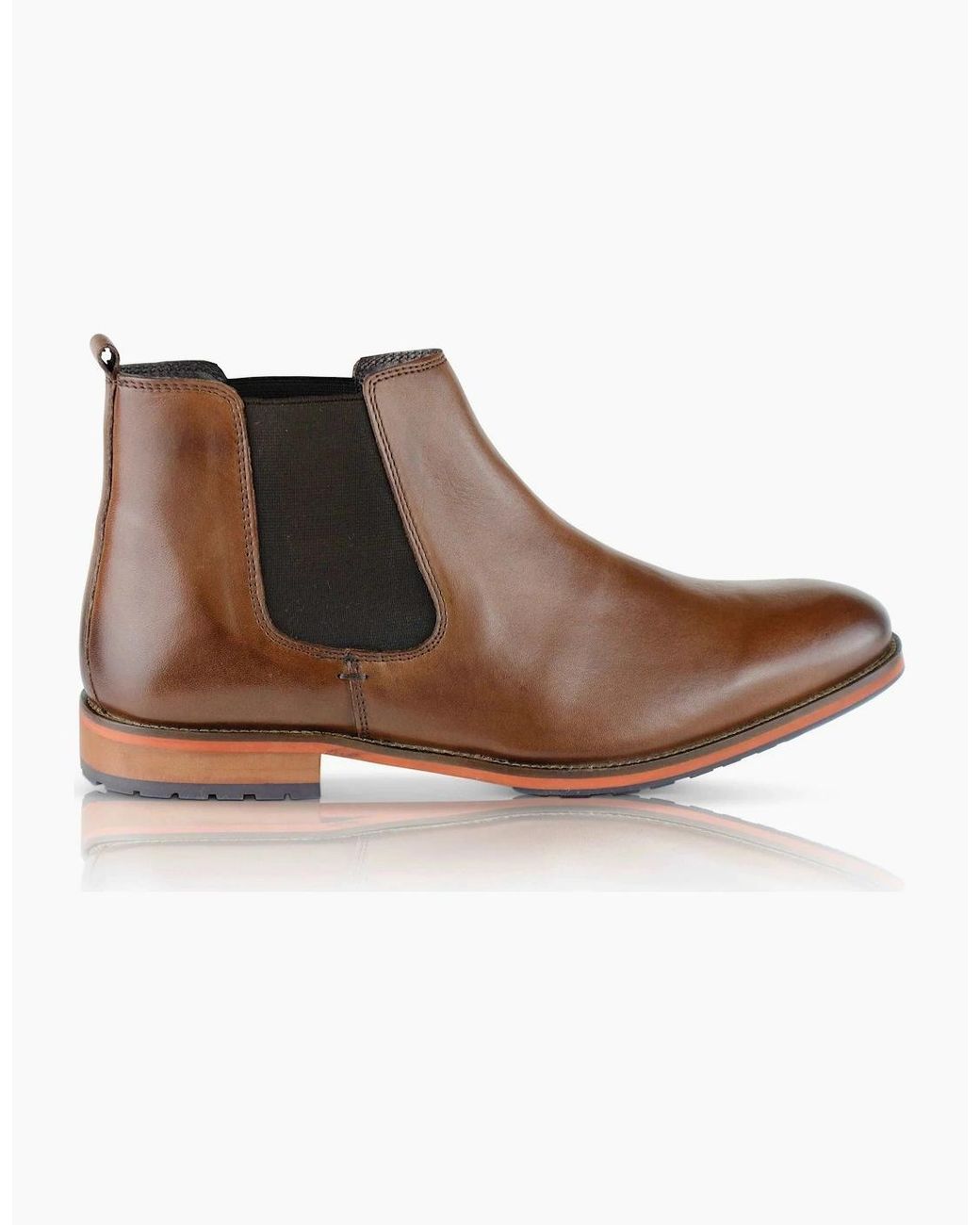 Silver Street London Brown Argyll Chelsea Boots for men