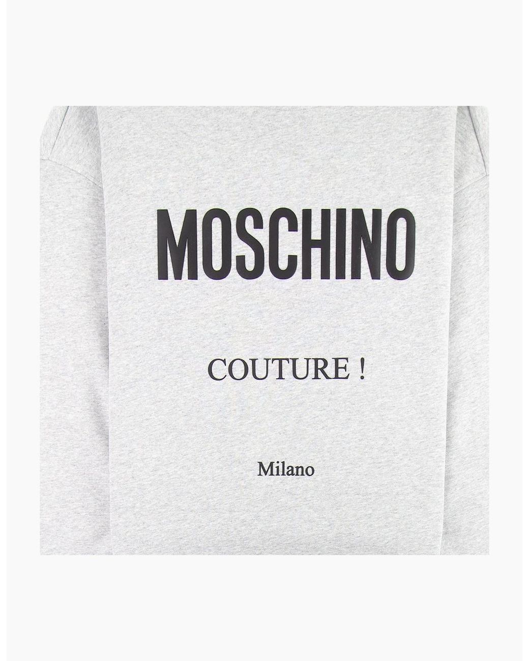 Moschino White Couture Cotton Sweatshirt With Logo for men