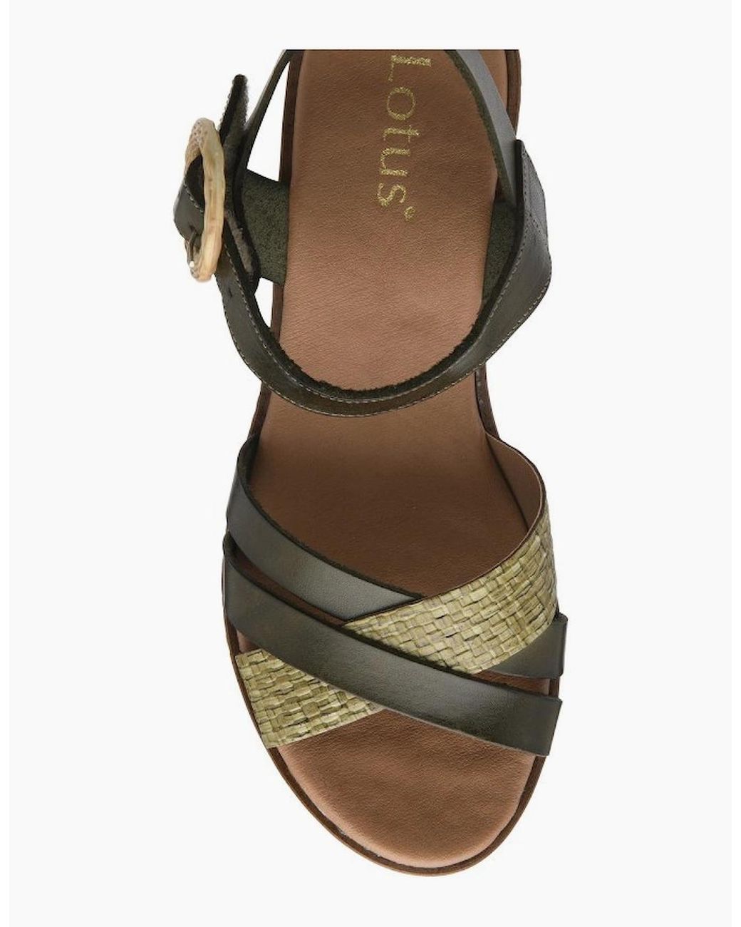Lotus Metallic Amalia Wedge Sandals