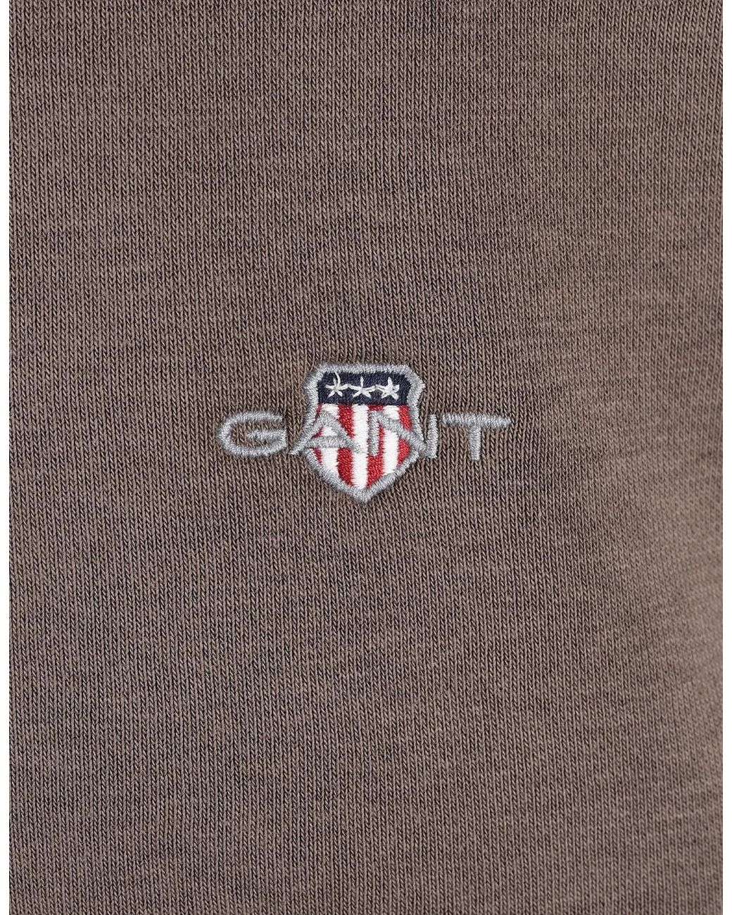 Gant Brown Reg Shield Half Zip Sweatshirt Faded Taupe for men