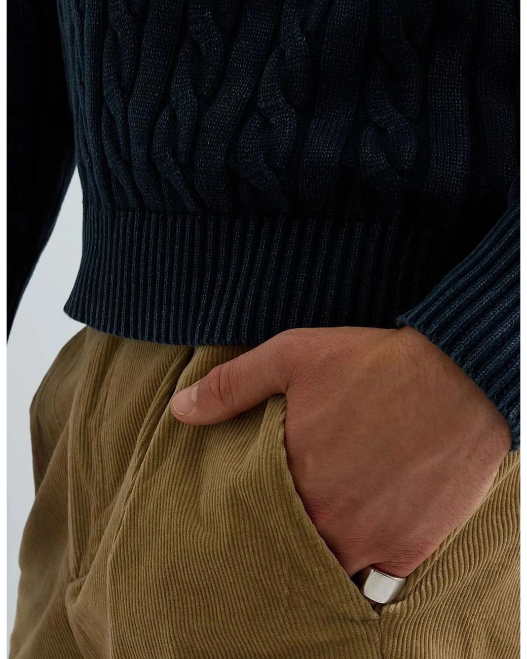 Replay Blue Cable Knit Jumper for men