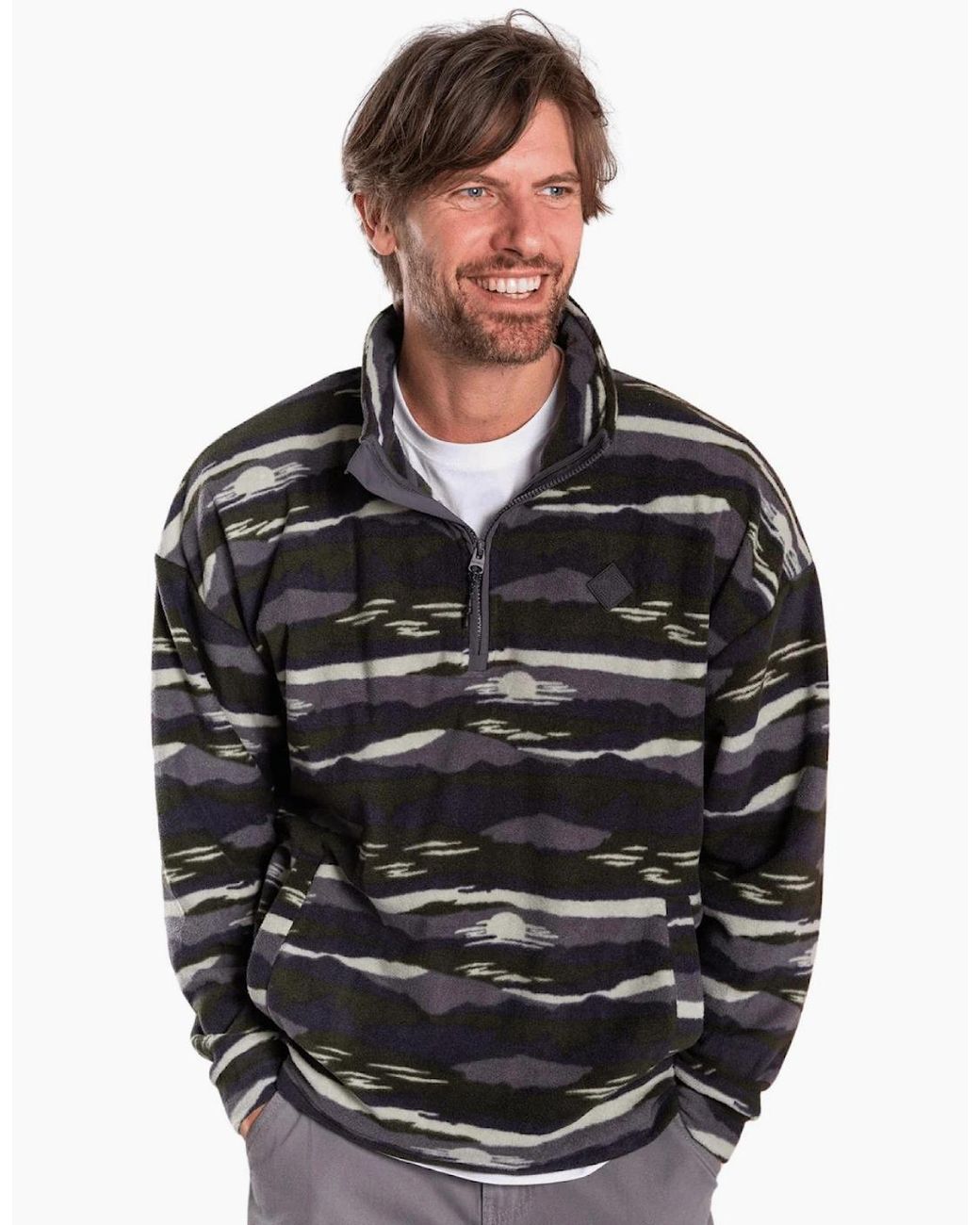 Saltrock Black Hawker Half Zip Fleece for men