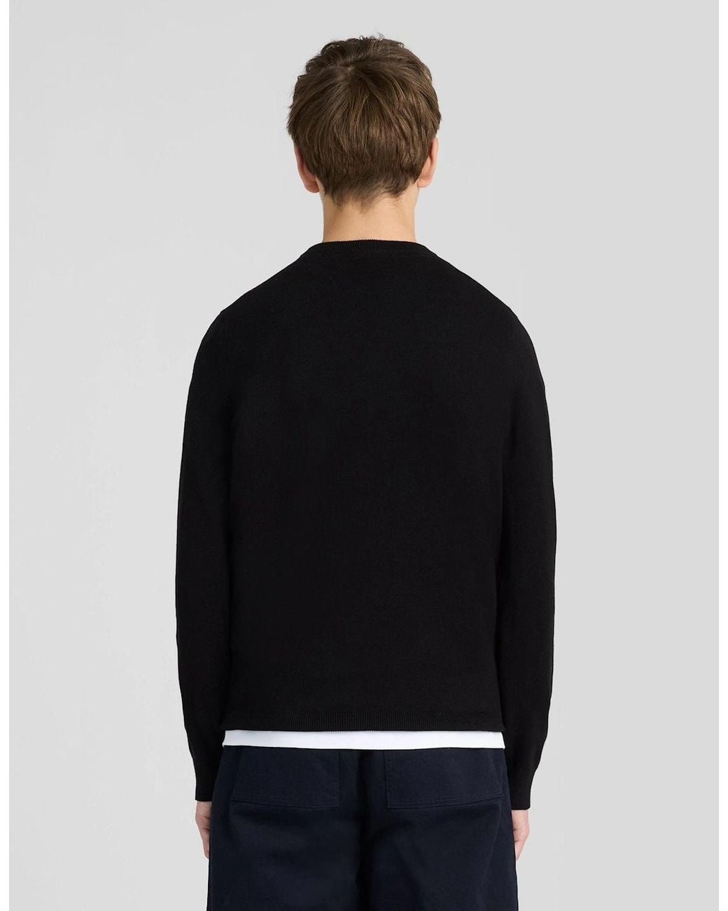 Lyle & Scott Black Cotton Crew Neck Jumper for men