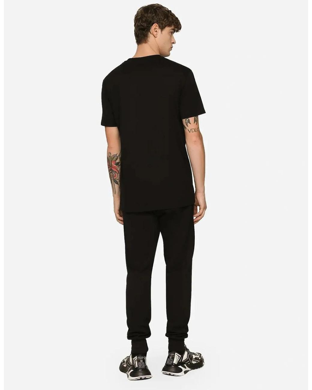 Dolce & Gabbana Black Dg Logo Print Joggers for men